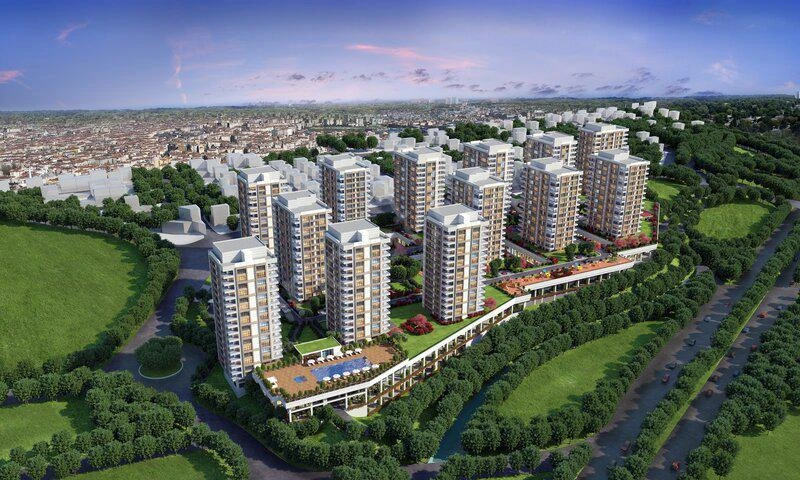 Жилой комплекс недалеко от парка, станции метро и Международного финансового центра, Чекмекёй, Стамбул, Турция