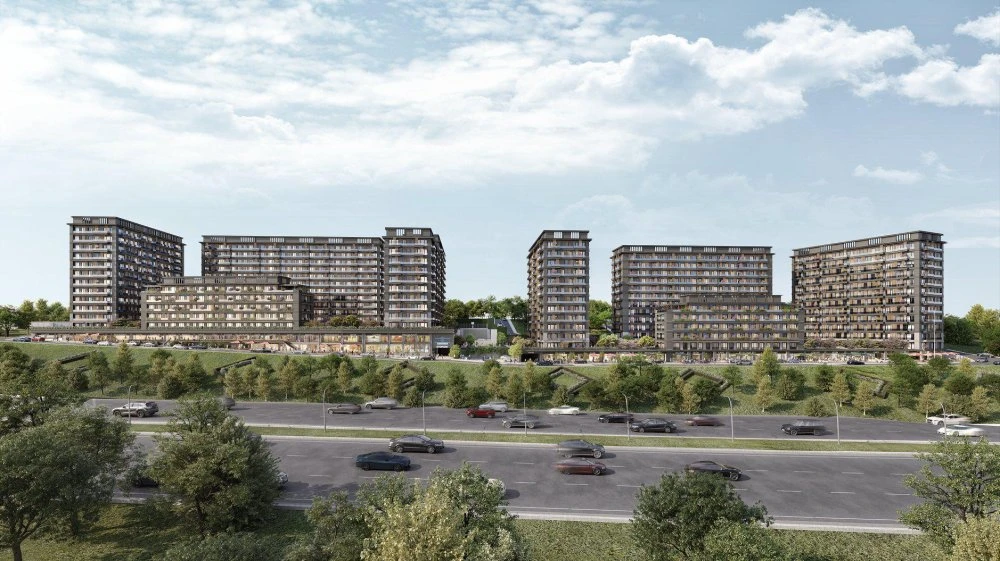 Современная резиденция с бассейнами и садами рядом со станцией метро, Стамбул, Турция