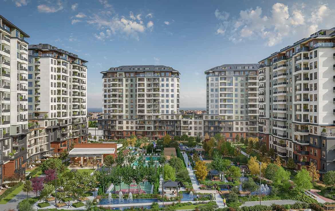 Новая охраняемая резиденция с бассейнами, зелеными зонами и фитнес-центром, Стамбул, Турция