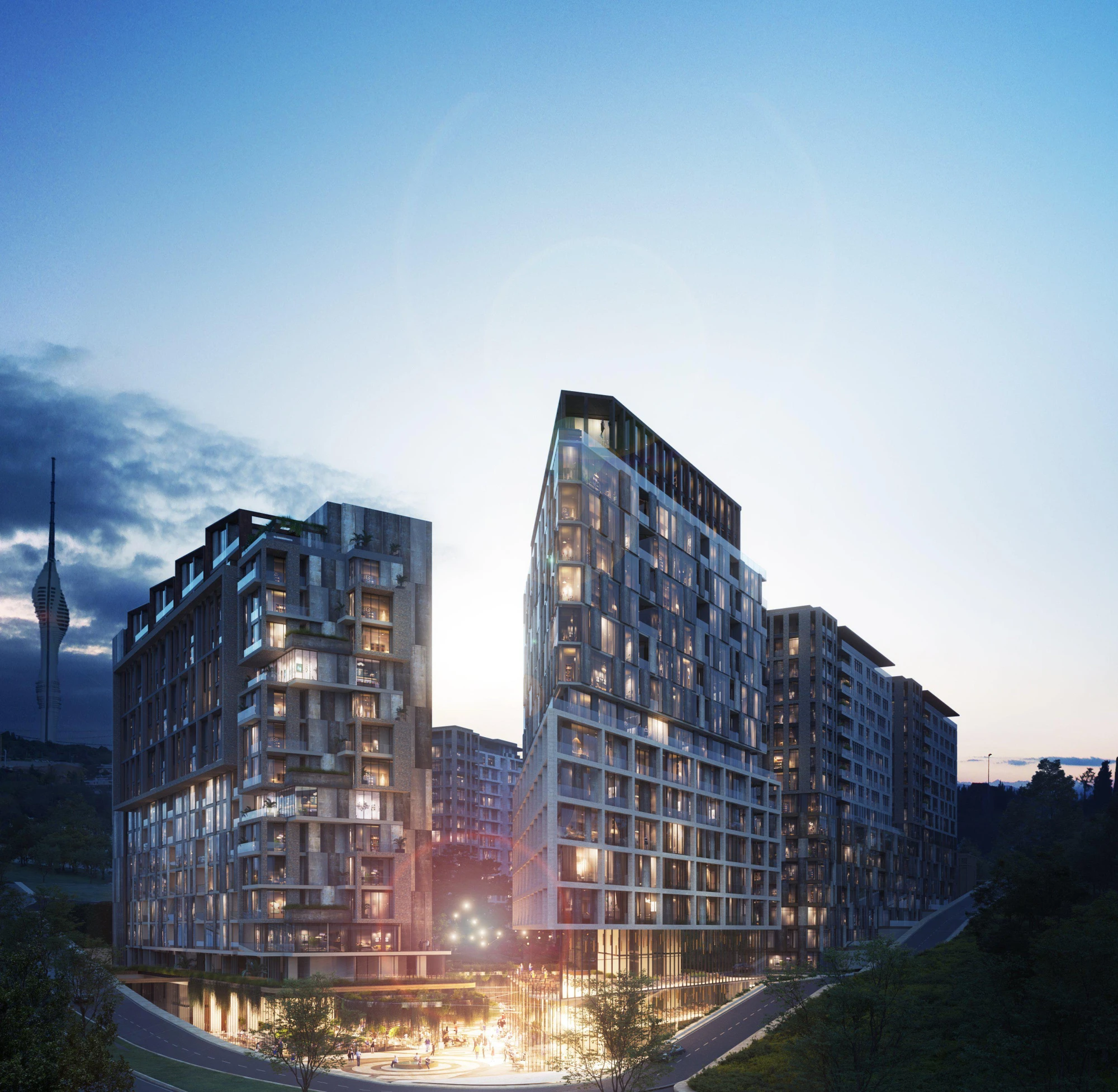 Апартаменты с просторными балконами и террасами, с видом на море, город, парк и лес, Стамбул, Турция