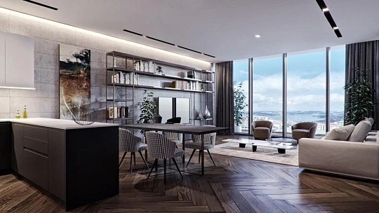 Высотная резиденция Acar Verde Residences с аквапарками и ресторанами, в престижном зеленом районе, Стамбул, Турция